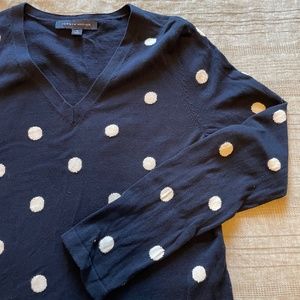 Tommy Hilfiger Navy Polkadot Sweater Size Medium